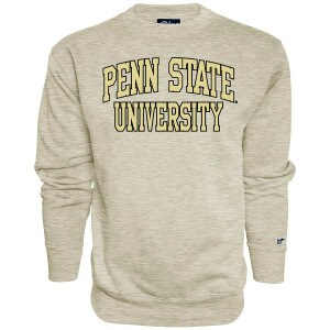 natural oatmeal crew neck sweatshirt with Penn State arched above University